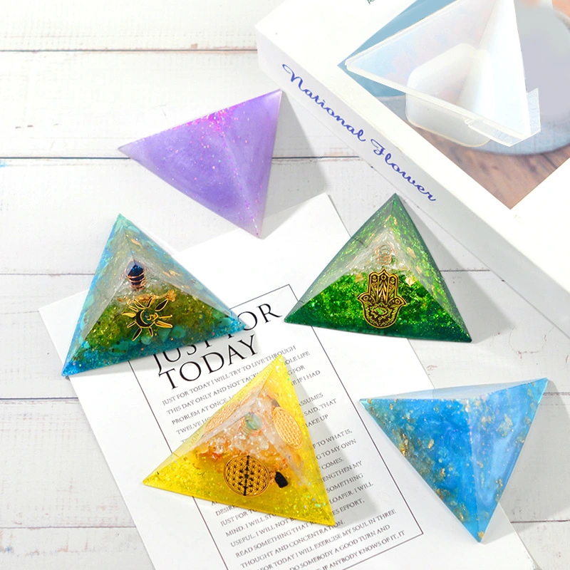 Flower DIY Crystal Epoxy Triangular Pyramid Mold Silicone