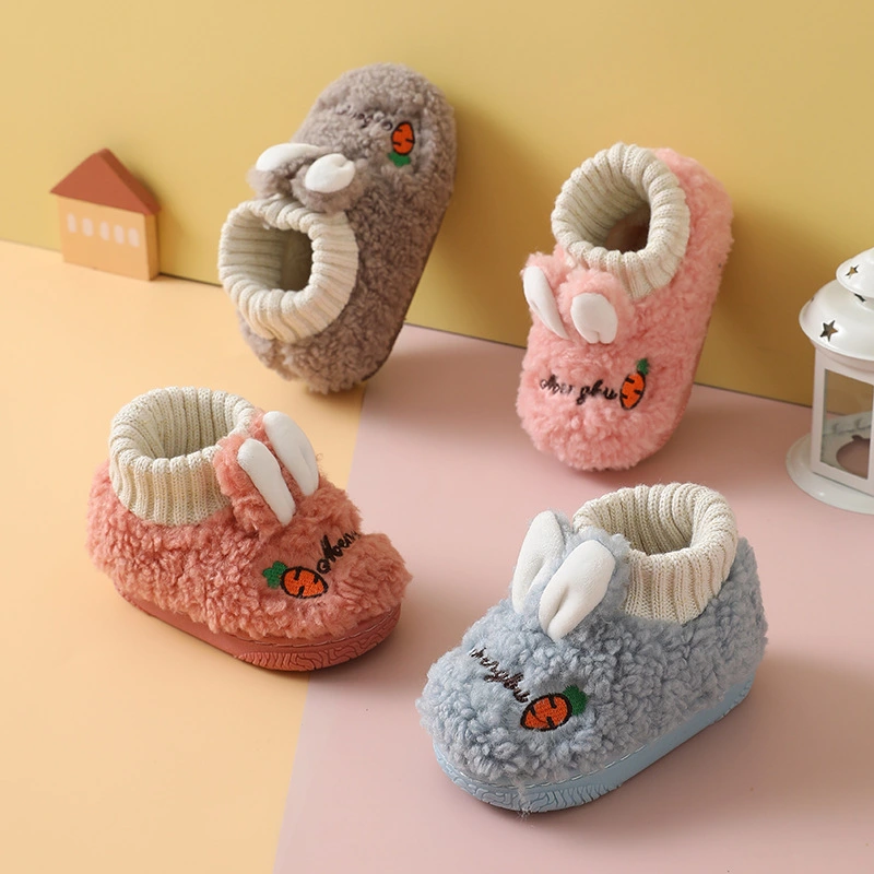 Children's Cotton Shoes, Rabbit Ears, Children's Non-slip, Wear-resistant And Warm