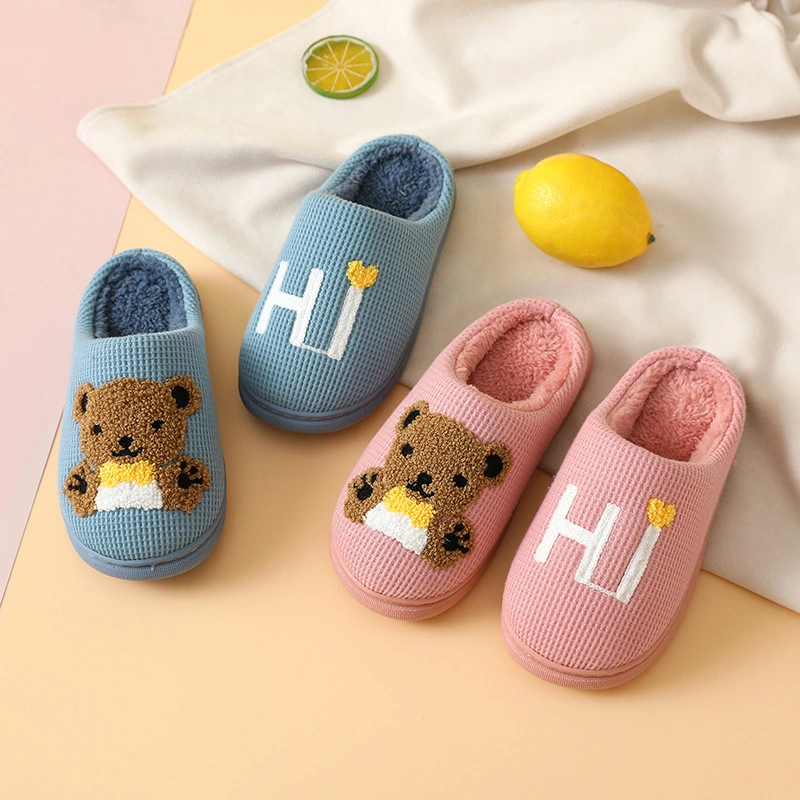 Children's Cotton Slippers Cute Bear Home Comfort And Warmth