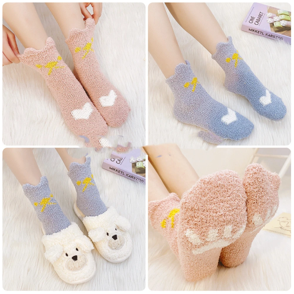 Coral Fleece Socks Warm Women's Socks Long Tube Non-slip