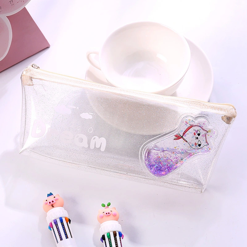 Yilan Cute Avocado Transparent Quicksand Pencil Case