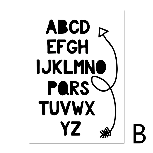 Nordic Infant Early Education Black And White Wall Poster