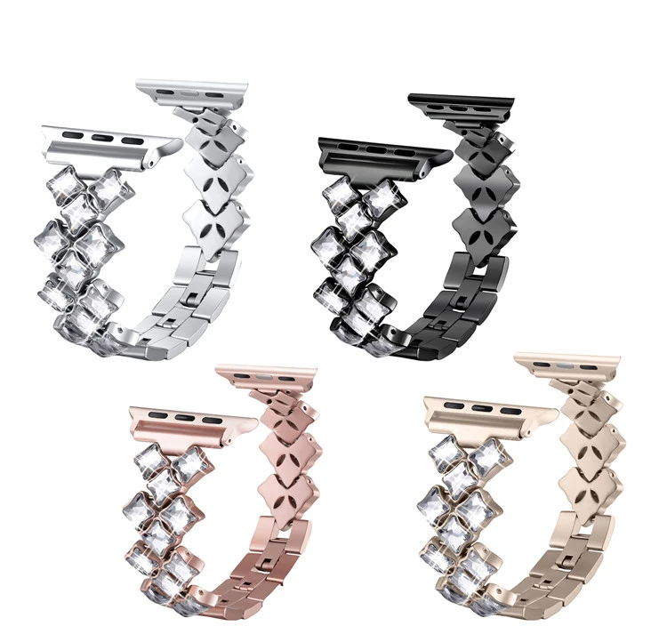 Gypsophila Stainless Steel  Diamond Watch Band