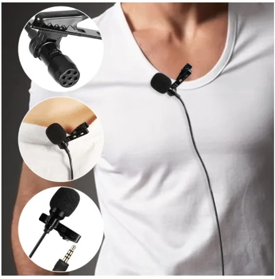 Live Mobile Phone Lavalier Microphone Recording Double Head Interview Microphone 6.0m