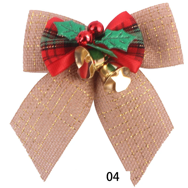 Christmas Bow With Iron Bell Accessories Pendant