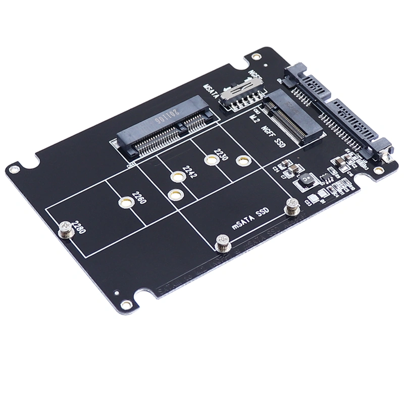 2 In 1 MSATA To SATA NGFF M.2 To SATA3 Converter PCB Adapter