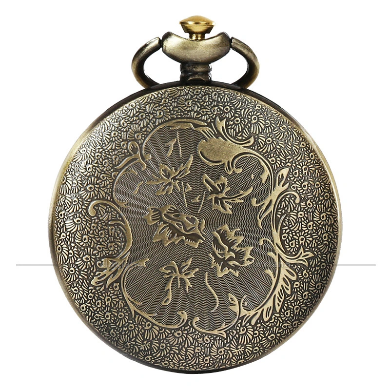 Vintage Pocket Watch Hollow Clamshell Bronze Compass