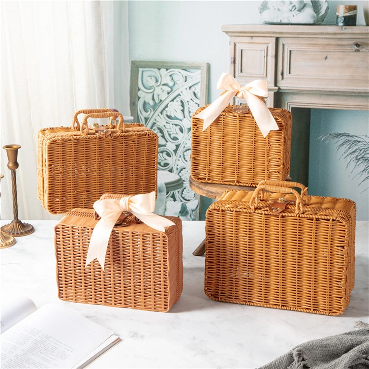 Hot Sale Square Rattan Plastic Gift Packaging Box