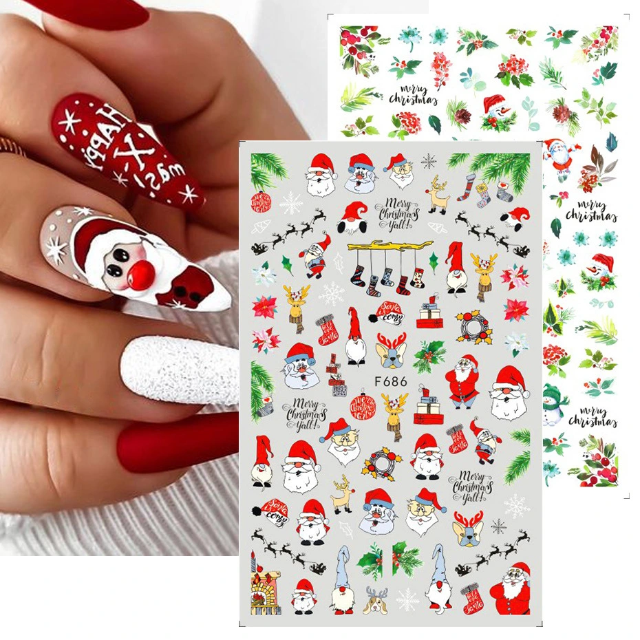 Nail Stickers Ins Europe And The United States Santa Claus Elk