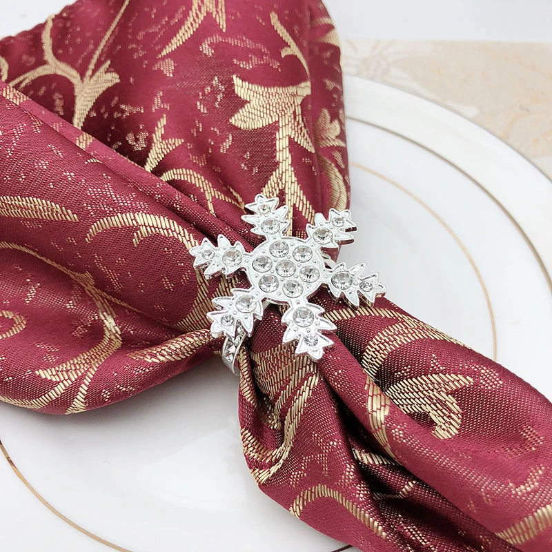 New Explosive Christmas Snowflake Metal Napkin Button