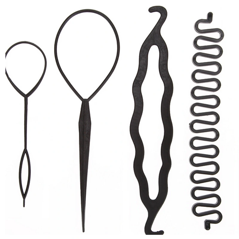 4-piece Set Of Hair Tool Double Hook Show Coiling Hair