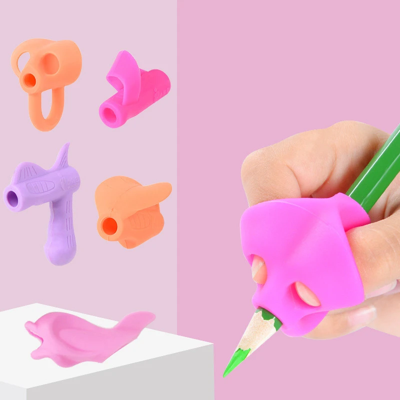 Pupils Three-finger Silicone Pen Holder Pencil Case