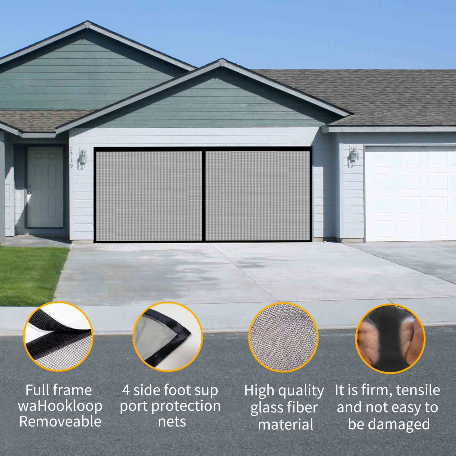 Velcro Seamless Retractable Garage Door Screen