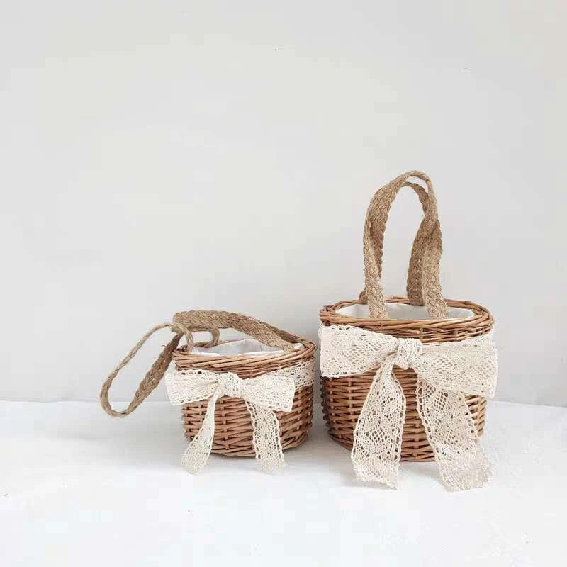 Hand Woven Rattan Small Bamboo Basket