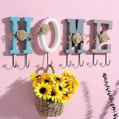 American Country Creative Wooden Decoration HOME LOVE Hook