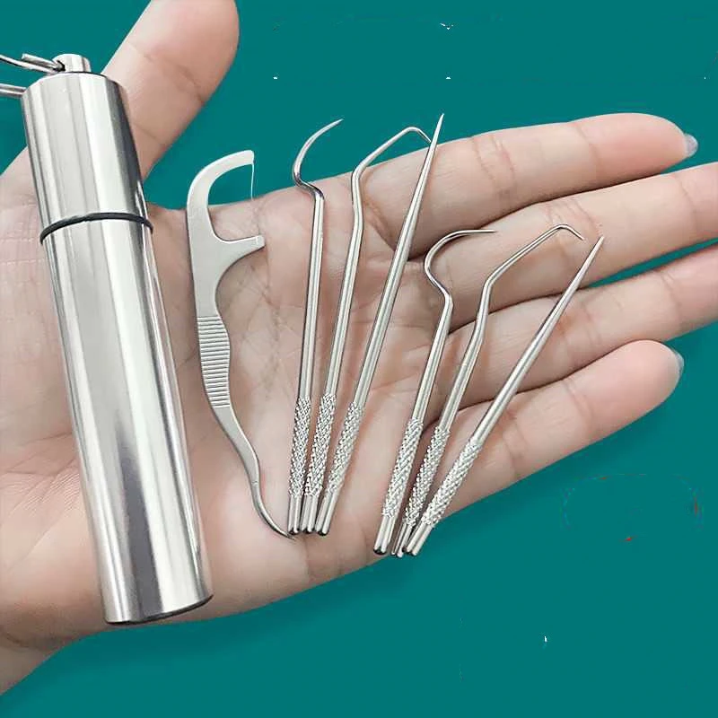 Stainless Steel Toothpick 304 Household Portable Cleaning Tool