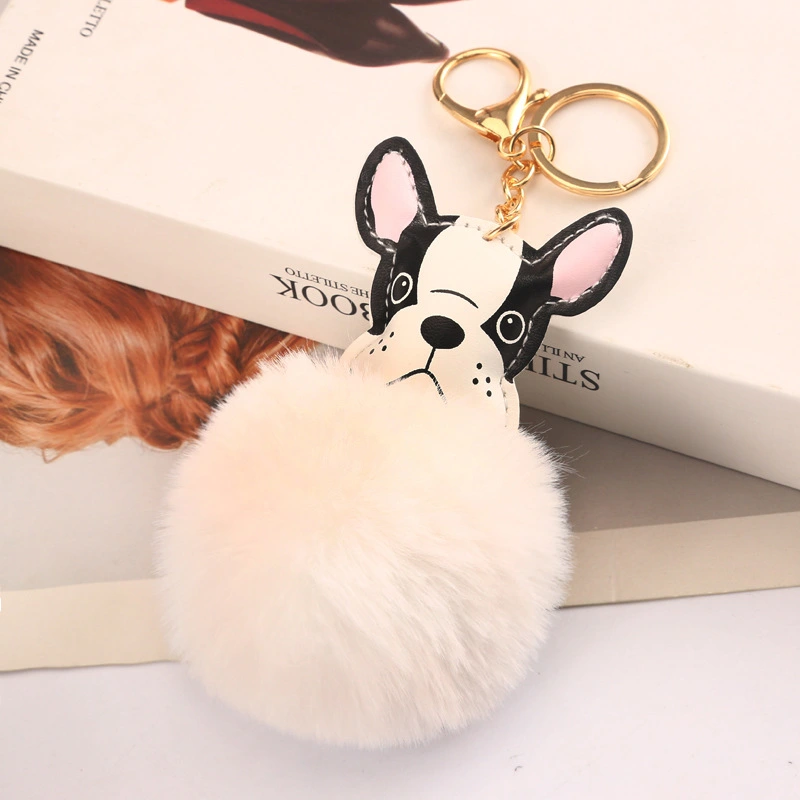 Golden Puppy Fur Ball Shiny Color Keychain Pendant