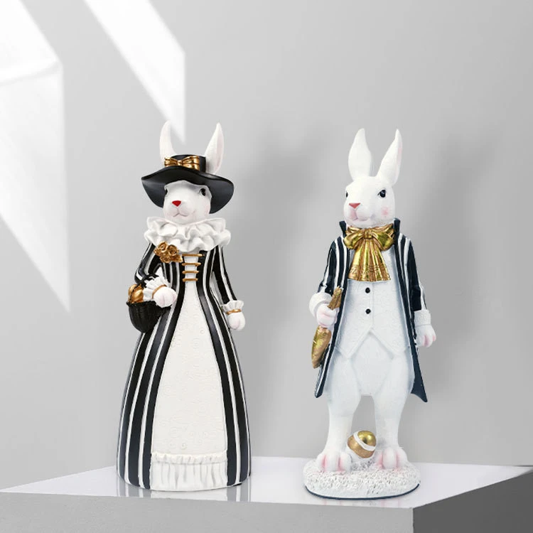 Pastoral Light Luxury Rabbit Resin Ornaments