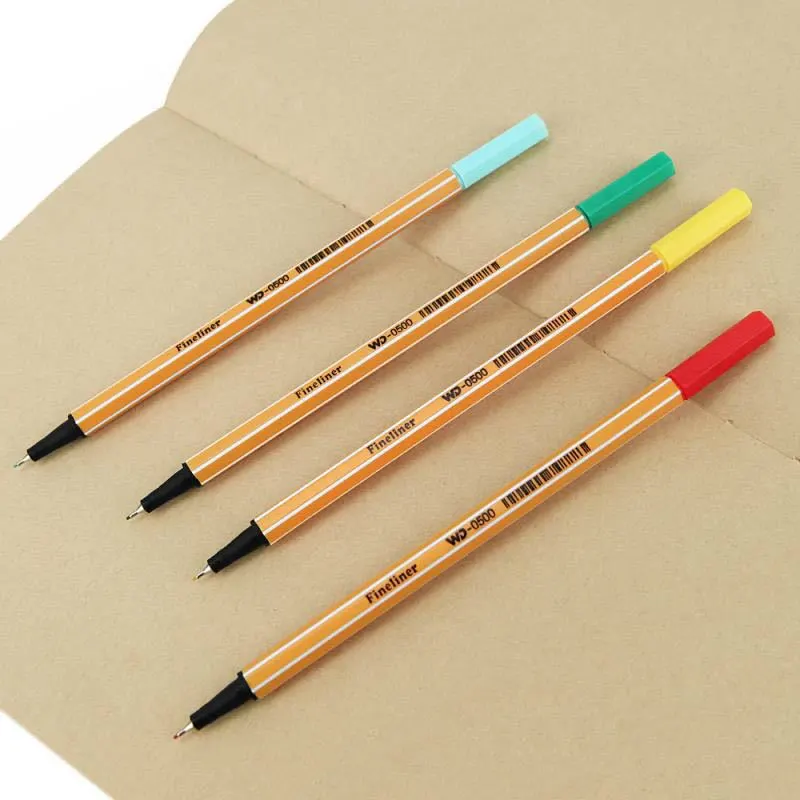 12 Colors Hook Line Stroke Pen 0.4mm Needle Tube Fiber Nib