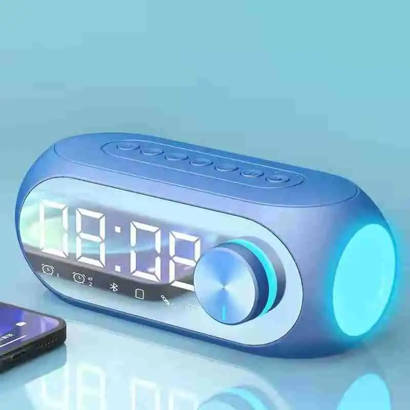 Bluetooth Speaker Mirror Wireless Home Subwoofer Phone Clock Audio