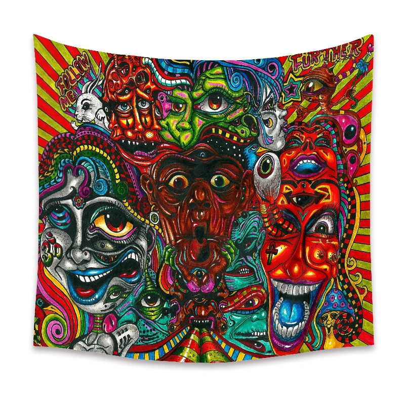 Hippie Series Printed Tapestry Background Cloth Bedroom Hanging Cloth