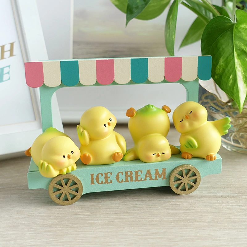 Little Yellow Chicken Decoration Cute Super Mini Resin Table Top