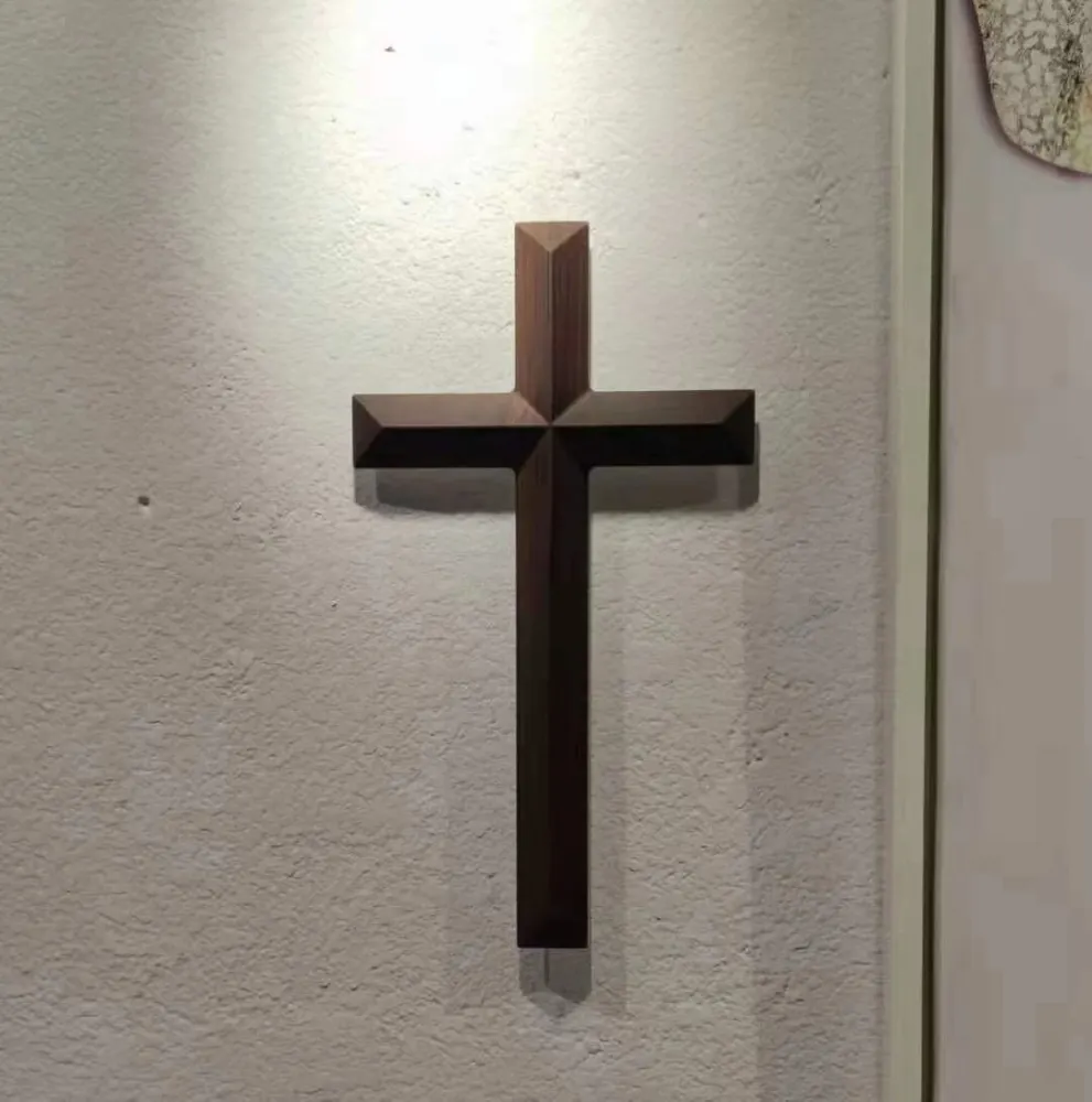 Oak Grain Wooden Cross Decoration Wall Hanging