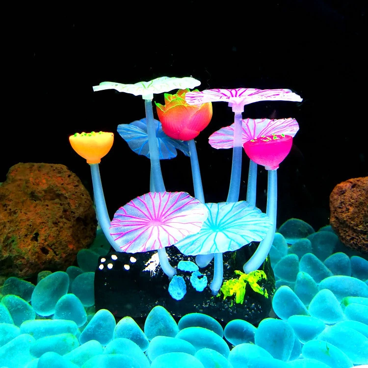 Aquarium Products Rockery Ornaments Luminous Simulation Water Plants