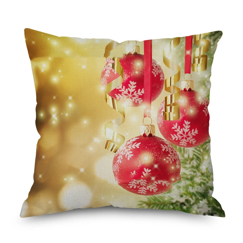 Christmas Car Egg Linen Pillow Linen Pillowcase Sofa Cushion