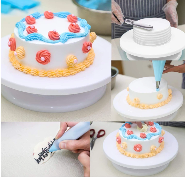 Decorating Tools Kit Baking Supplies Set With Revolving Cake