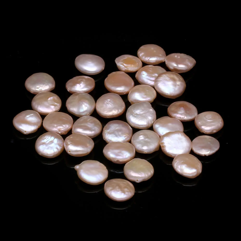 Natural Freshwater Pearl 11-12mm Buckle-shaped Through-hole Loose Beads