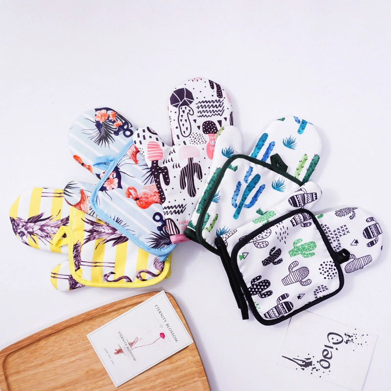 Microwave Oven Kitchen Gloves Two-piece Pan Mat