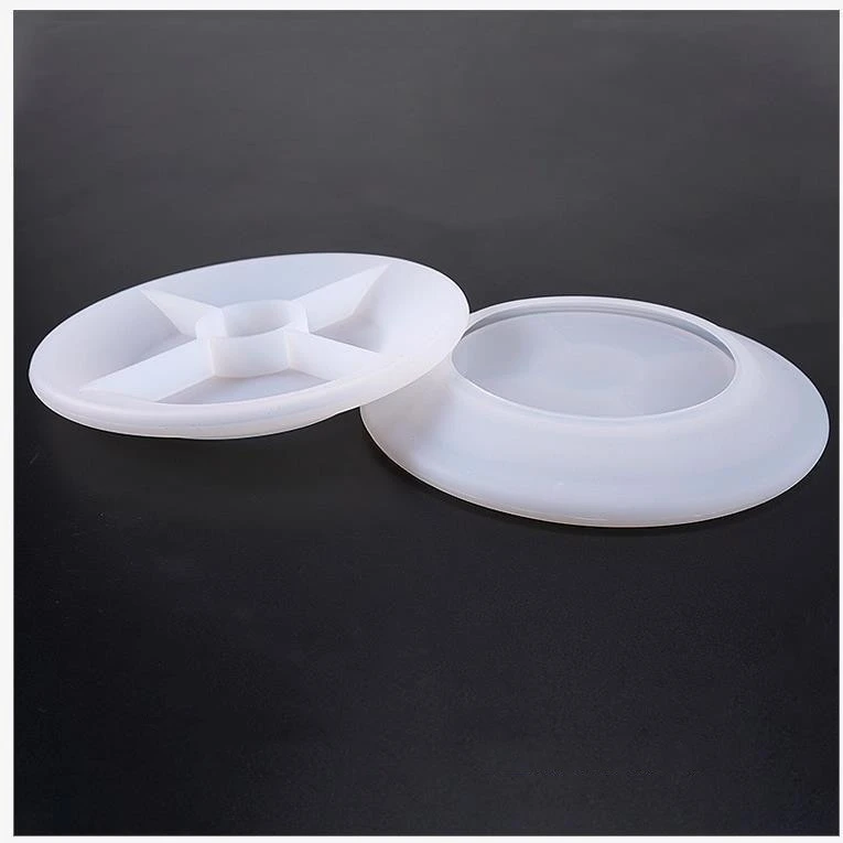 Crystal Epoxy Mould DIY Handmade Round Flat Bottom Plate