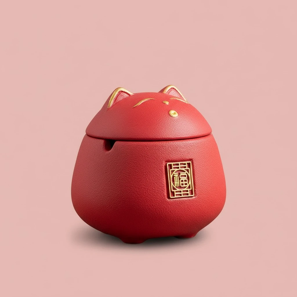 Cute Lucky Cat Ashtray Decoration Ornaments Home