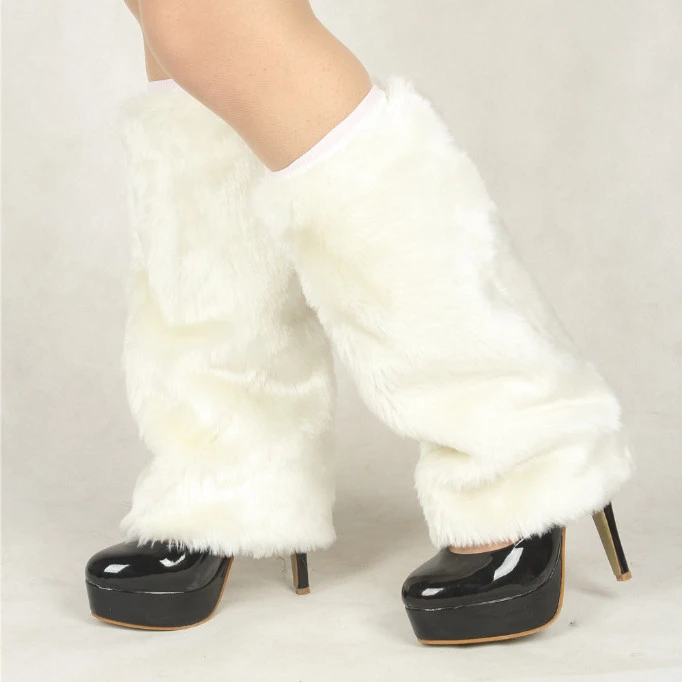 Faux Rabbit Fur Plush Tube Cover Leg Guard Boots Cover