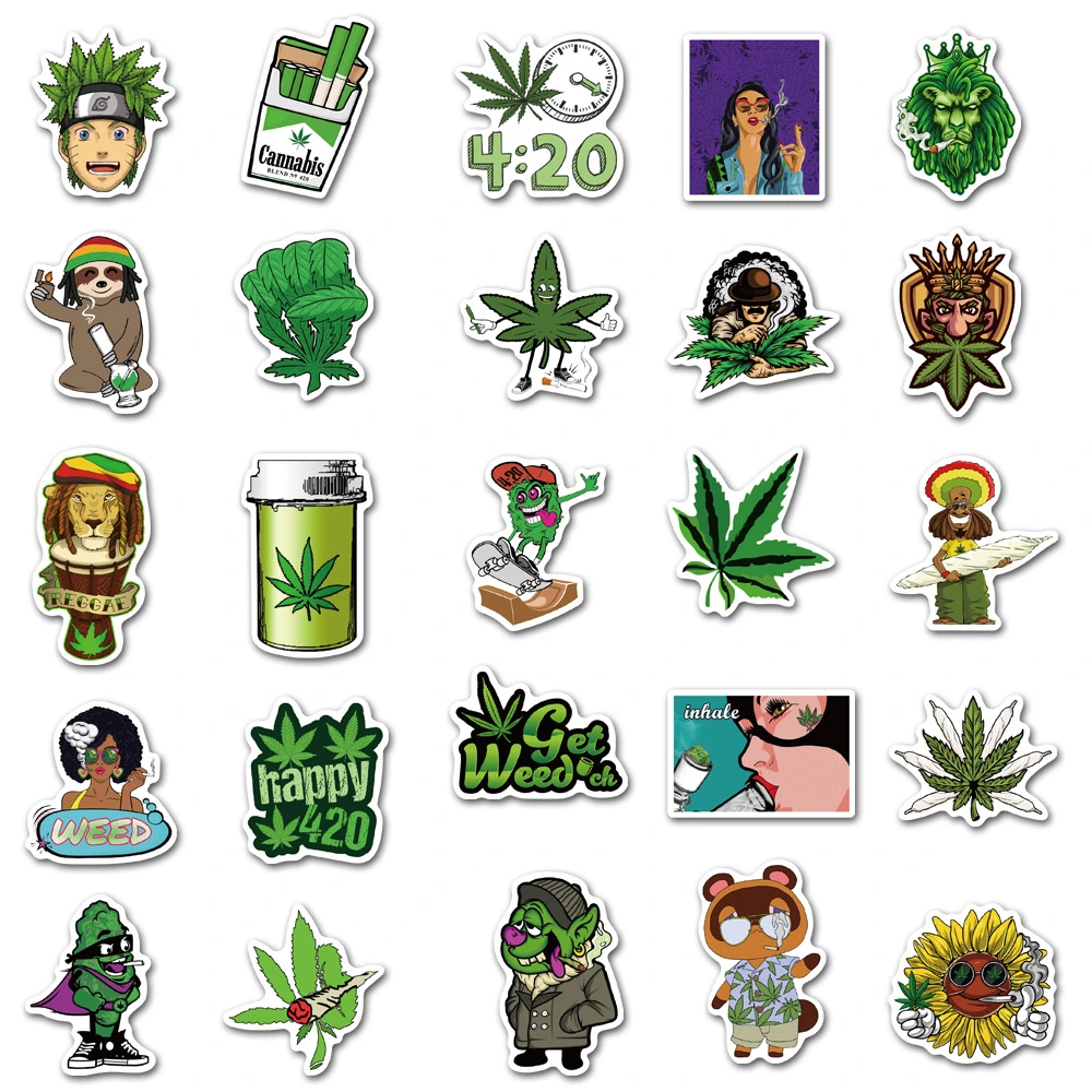 Sticker Cartoon Asa Leaf Hand Account Sticker