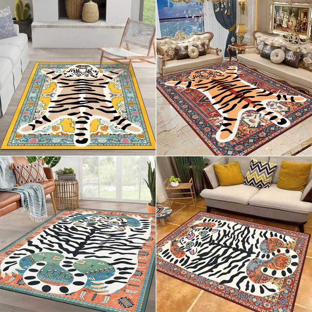 Printed Multicolor Living Room Bedroom Bedside Carpet