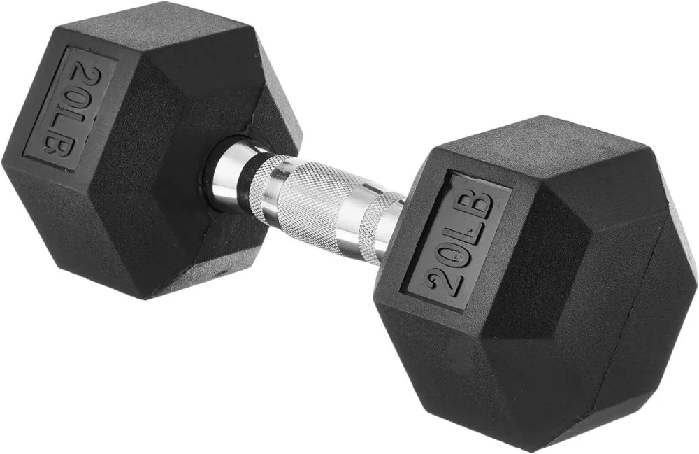 Zinc Basics Rubber Hex Dumbbell Hand Weight