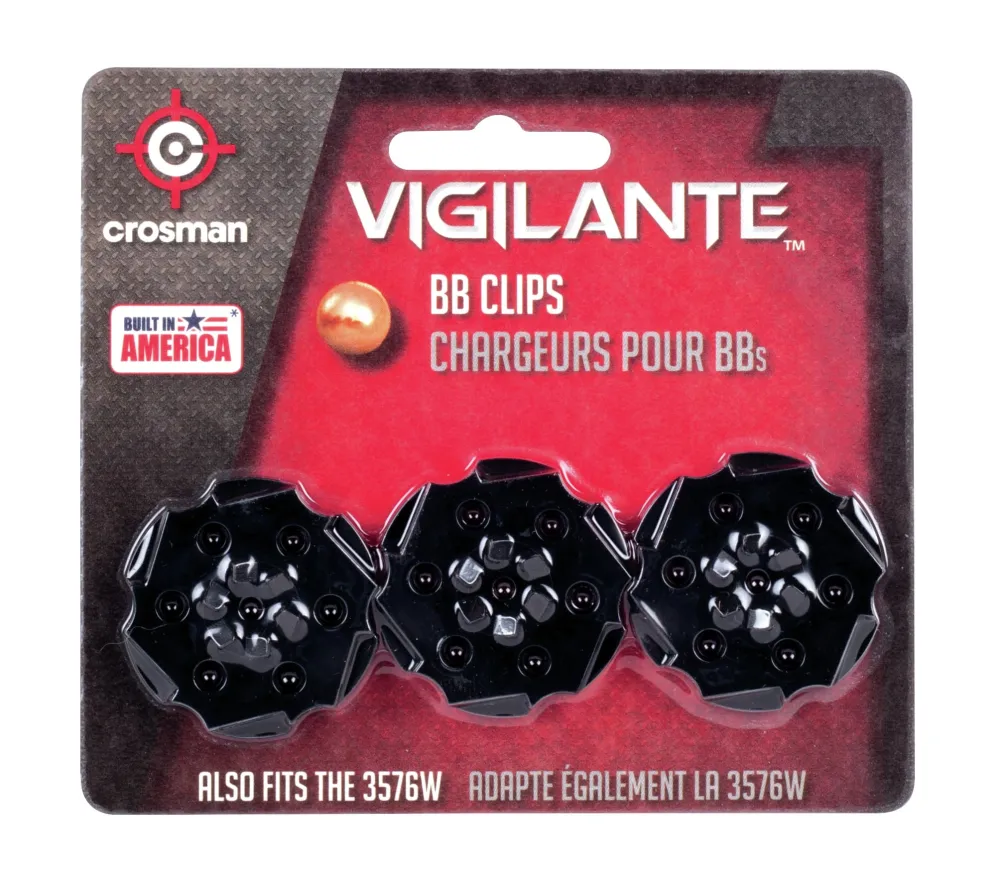 Crosman 408T Vigilante BB Revolver Magazine Clips, 6 Round, Black, 3 Count (Pack of 1)