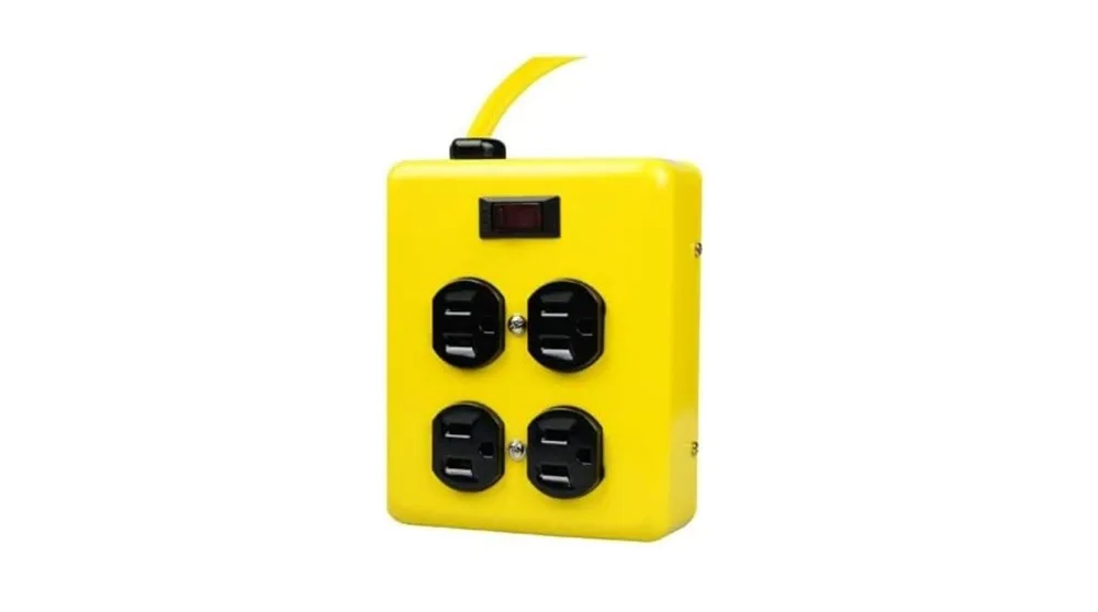 Yellow Jacket 2177N Metal Power Block with 4 Outlets and Lighted Switch, 4-foot Cord