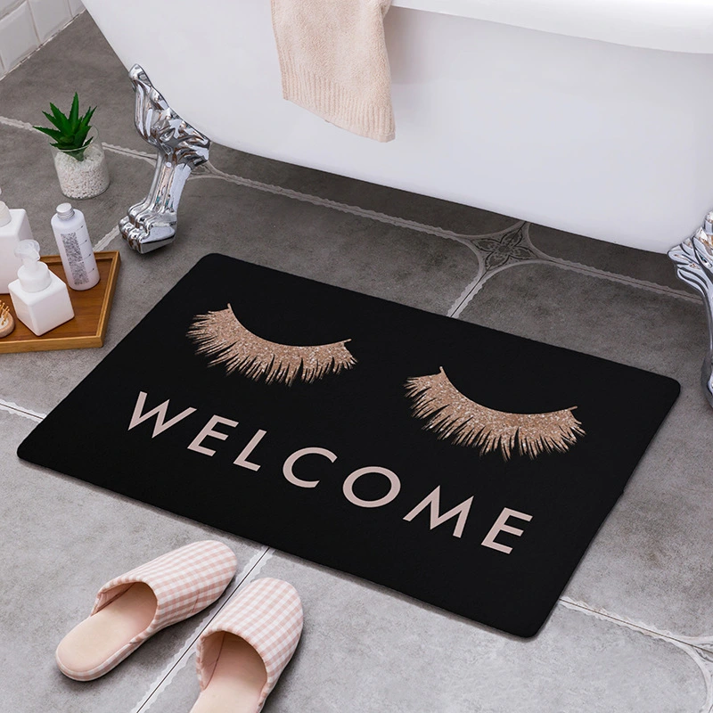 Household Simple Printing Absorbent Toilet Floor Mat