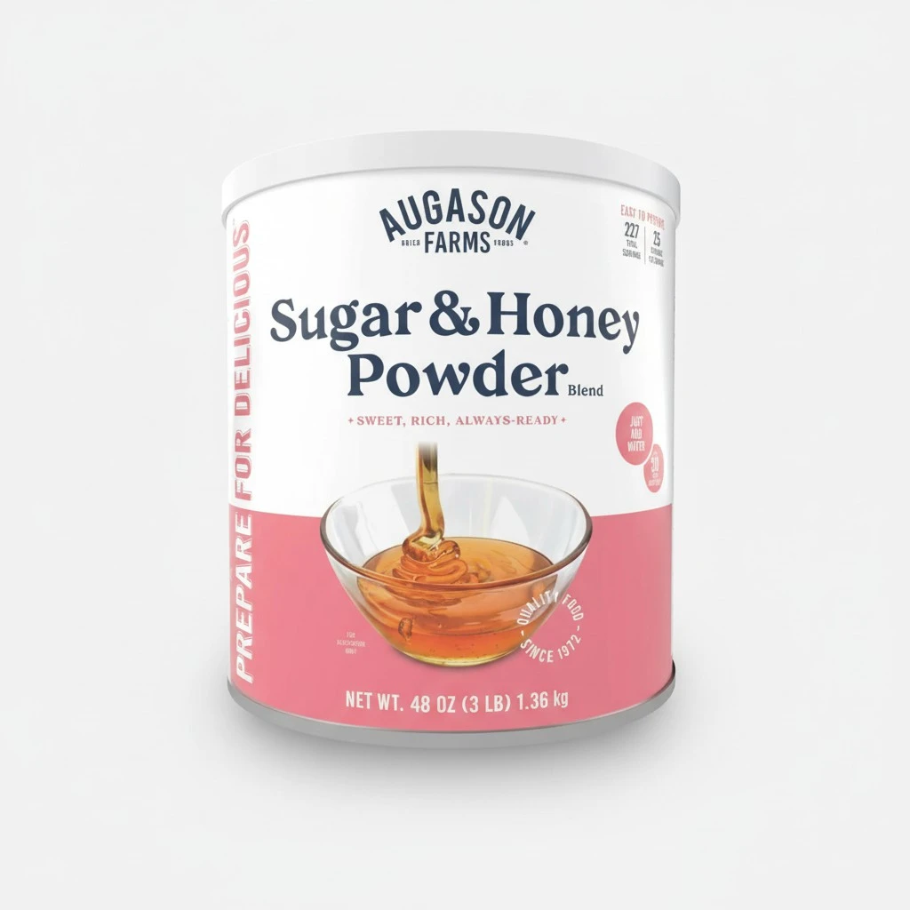 Augason Farms Sugar & Honey Powder Blend Can, Emergency Food Supply, Everyday Meals, 227 Servings