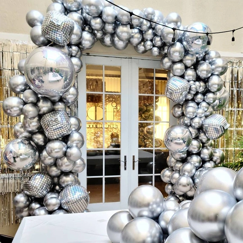 Silver Laser Disco Metal Foil Balloon Party Decoration