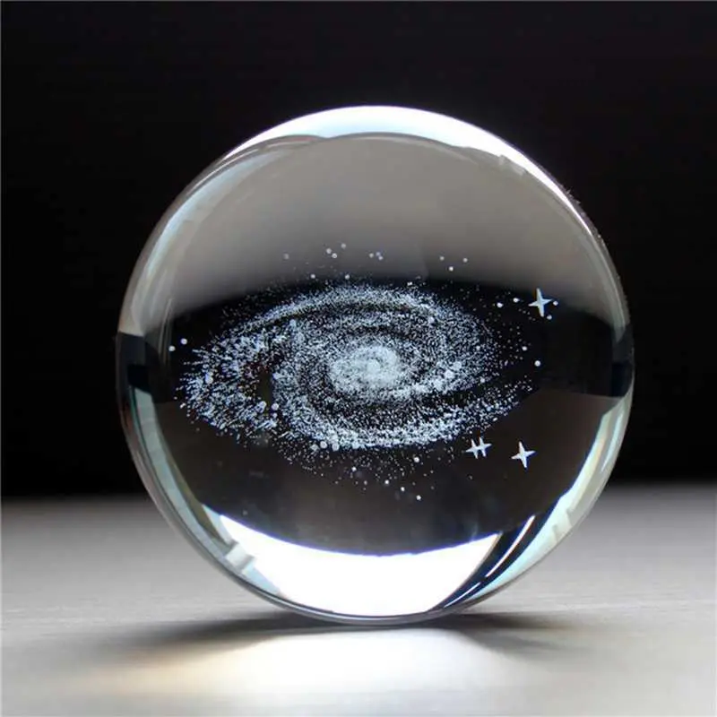 LED Music Box, Luminous Crystal Ball, Milky Way, Solar System, 3D Perspective