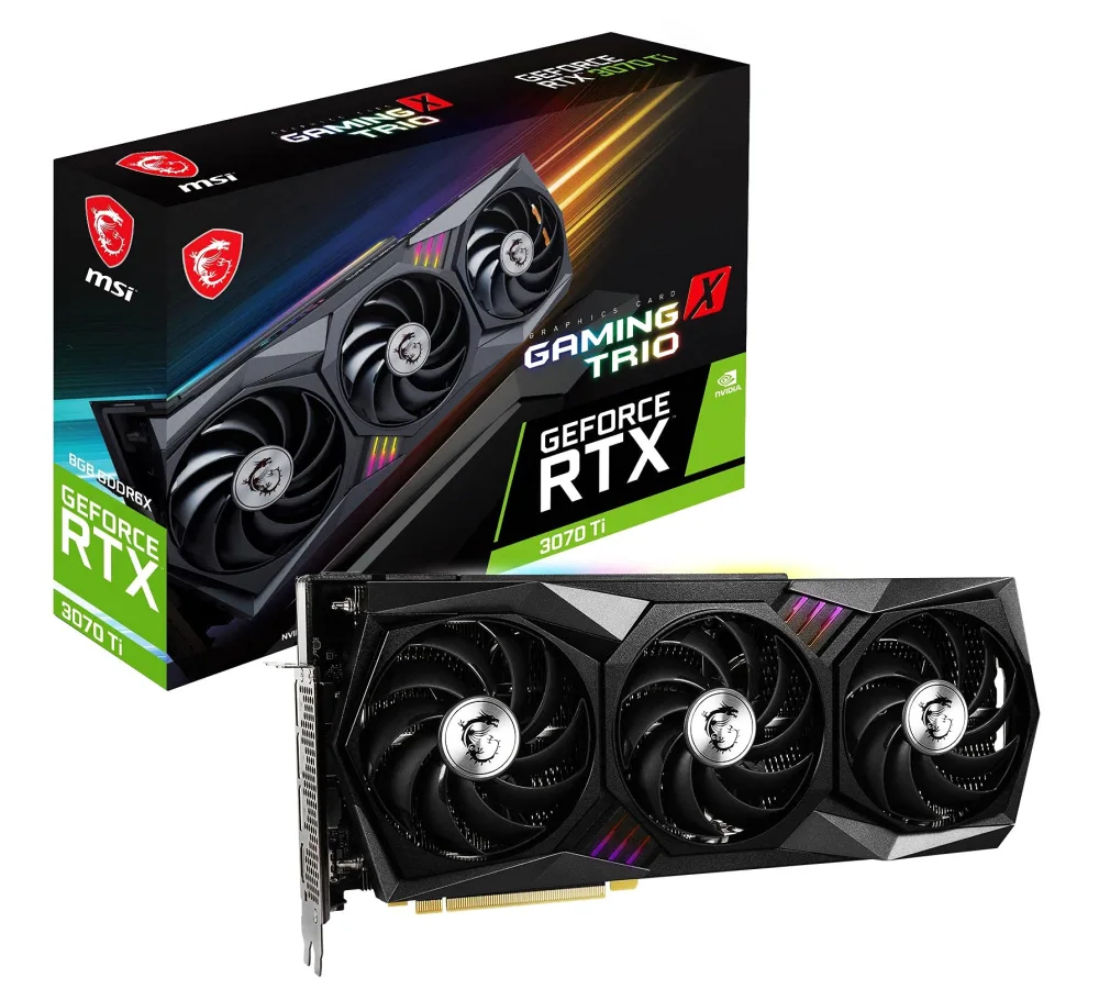 MSI Gaming GeForce RTX 3070 Ti 8GB GDRR6X 256-Bit HDMI/DP Nvlink Torx Fan 3 Ampere Architecture OC Graphics Card (RTX 3070 Ti Gaming X Trio 8G)