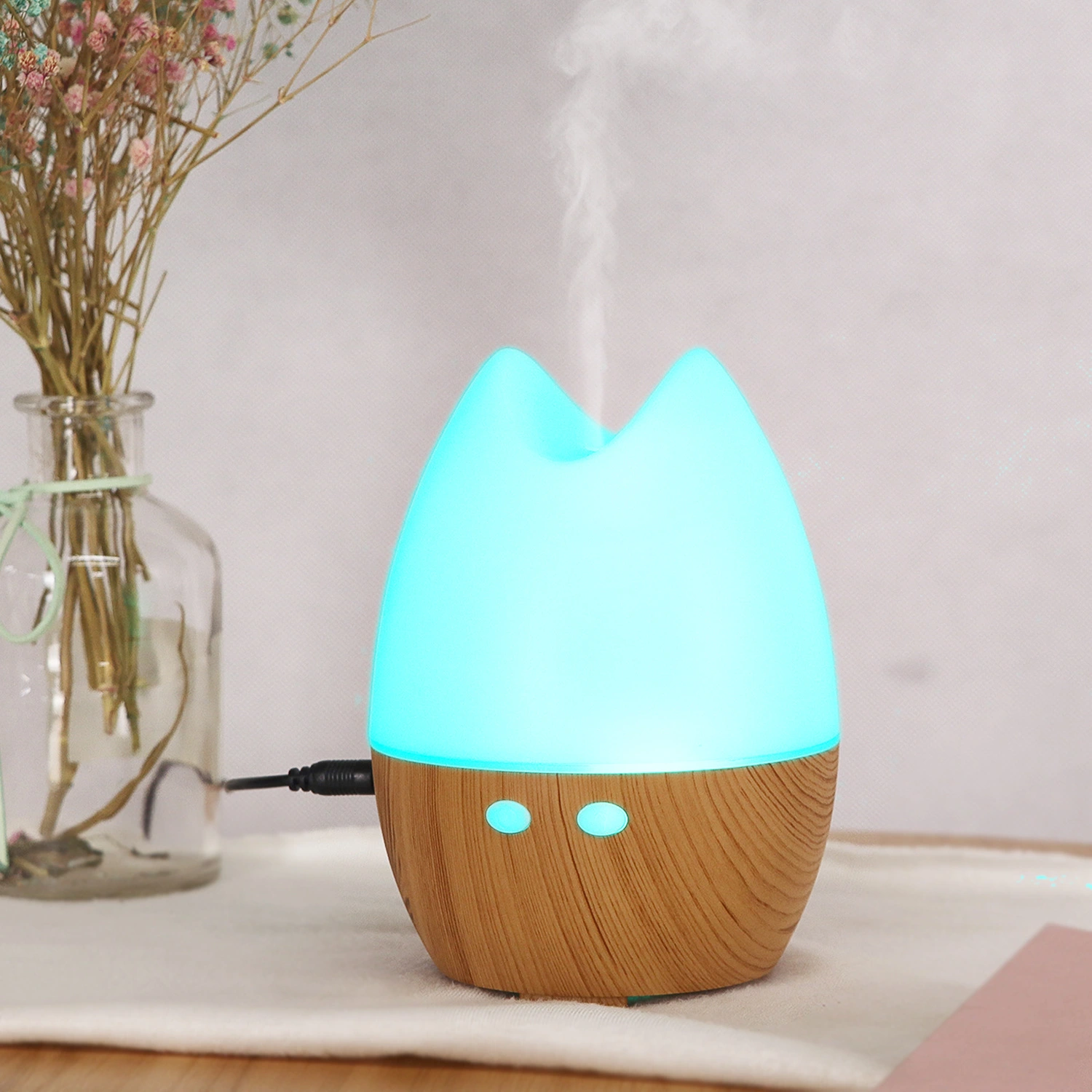 Wood Grain Aroma Diffuser 130ml Household USB Humidifier