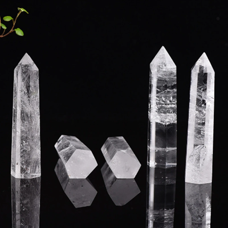 Single-pointed Column Hexagonal Prism Crystal Rough Stone Polished Home Office Decoration