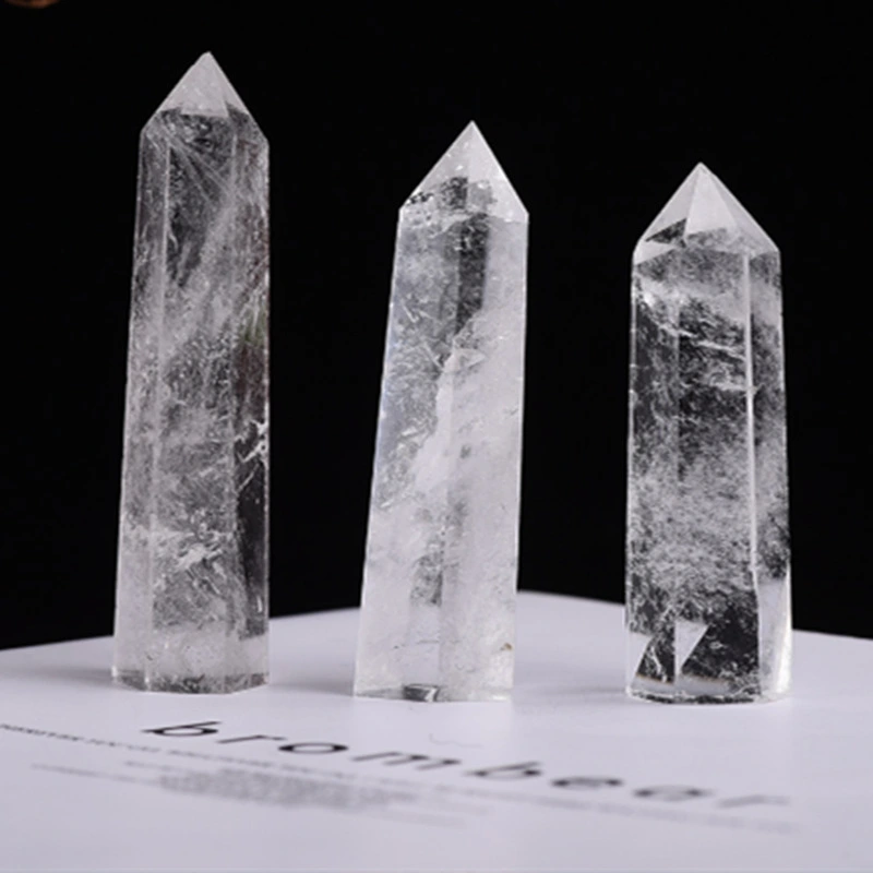 Single-pointed Column Hexagonal Prism Crystal Rough Stone Polished Home Office Decoration