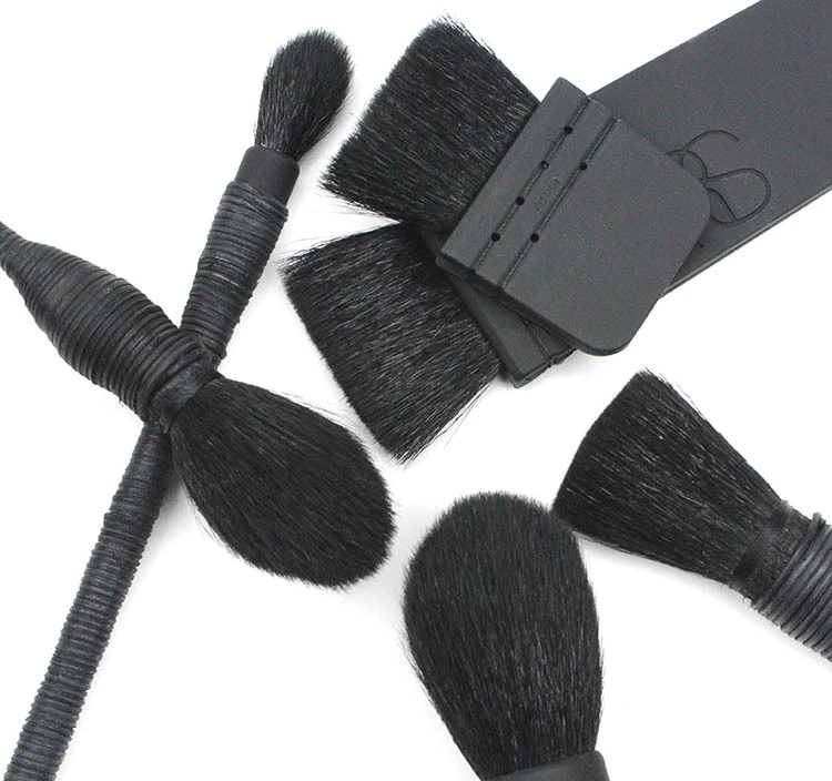 Creativity Rattan Wool Makeup Brush Set Long Flat