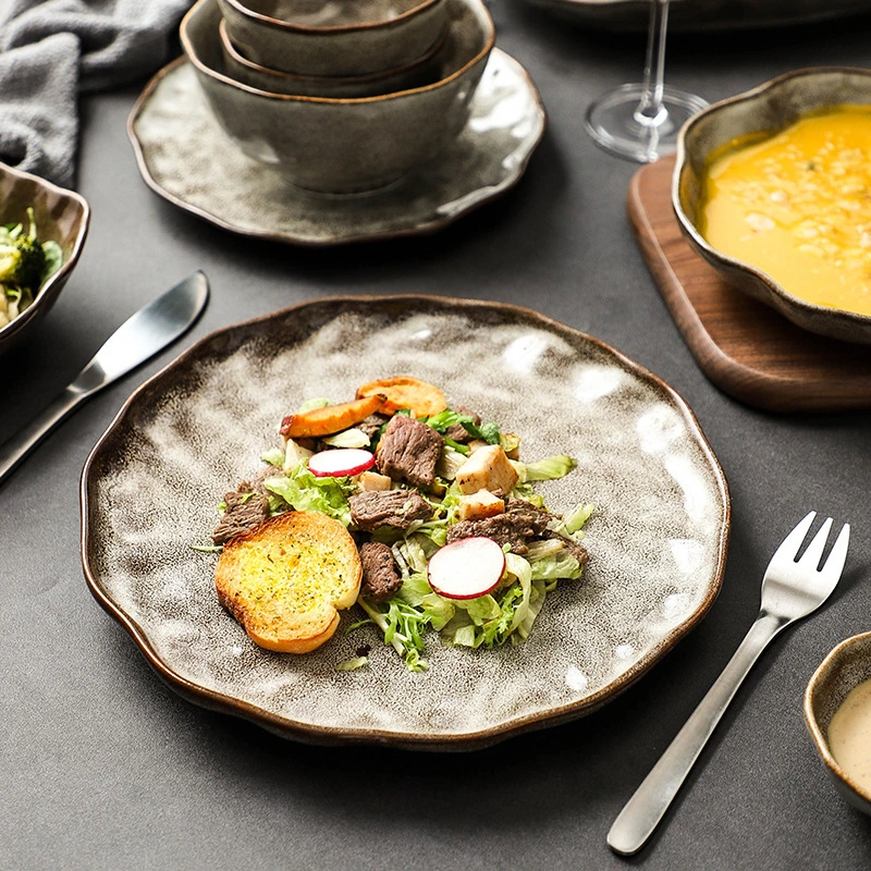 Japanese Stone Tableware Old-fashioned Porcelain Stoneware Dishes